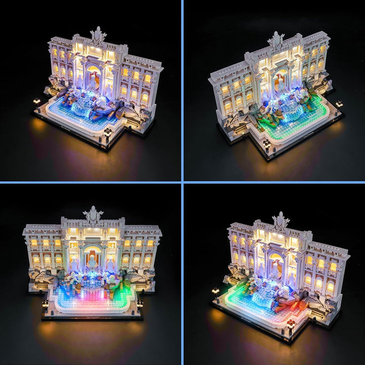 LocoLee Licht Set Kompatibel mit Lego 21062 Trevi Fountain RGB, Nur Lichter Set, Licht Beleuchtung S