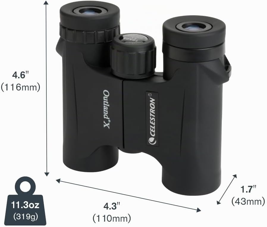 Celestron 71341 Outland X 10x25 Compact Roof Prism Binoculars, Black Outland X 10 x 25 Compact Roof