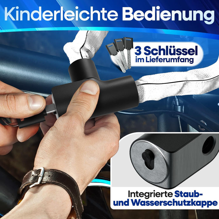 NEXTCOVER® Fahrradschloss LockOne mit Schlüssel I - [SAFESECURE] Fahrradschloss hohe Sicherheit I ro