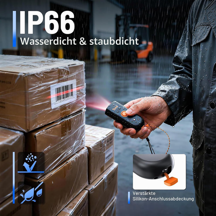 Tera Mini Tragbarer Barcode-Scanner CMOS Barcodescanner 3-in-1 Bluetooth &amp; USB-Kabel &amp; 2,4G Wireless