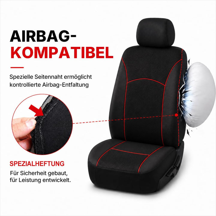 AUTOYOUTH Sitzbezug Auto Vordersitze mit Kopfstützenbezügen – Autositzschoner aus atmungsaktivem Sto