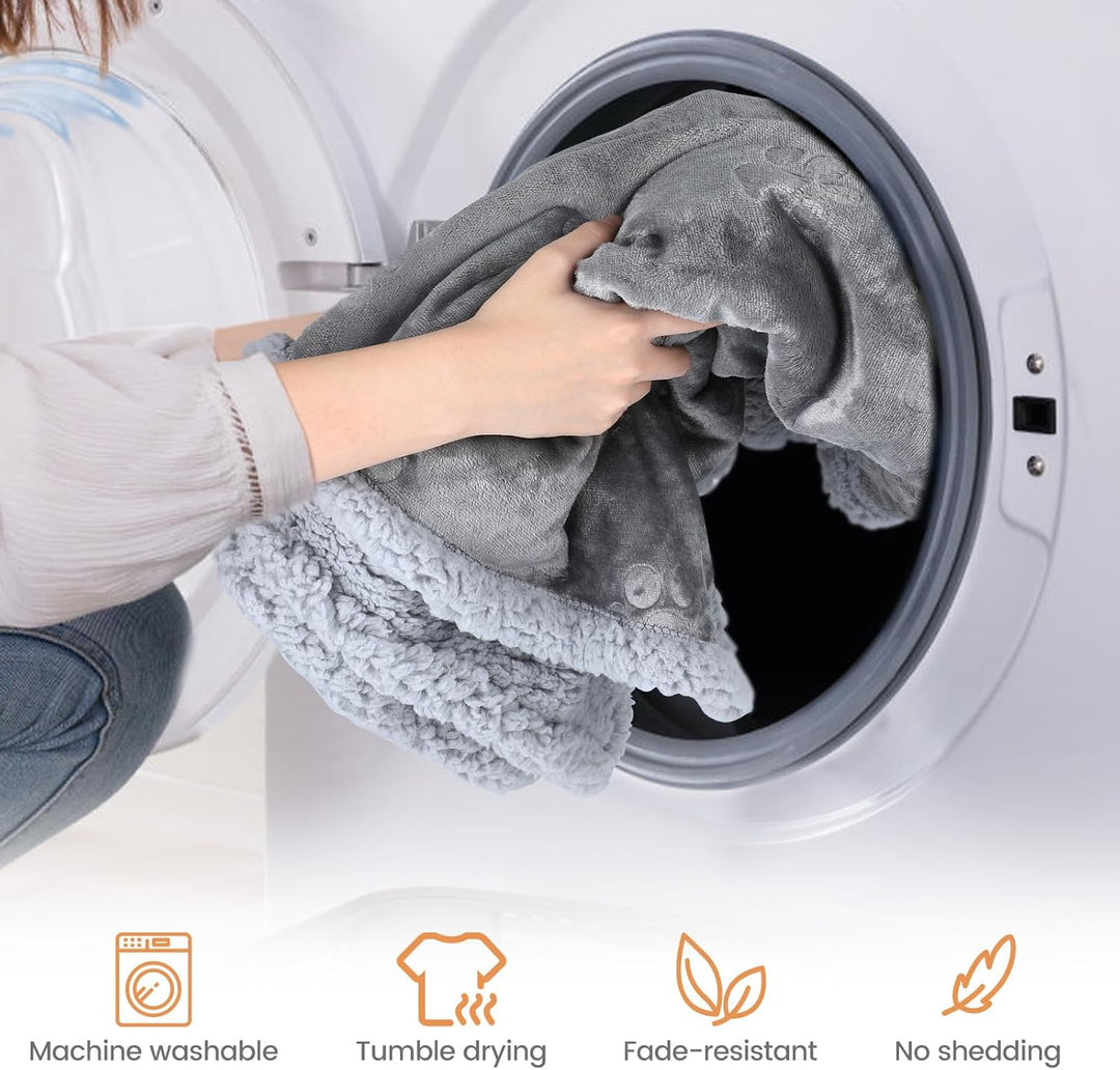 PETTOM wasserdichte Hundedecke, Hundedecke Flauschig aus Sherpa Fleece, Hundedecke Waschbar Beidseit