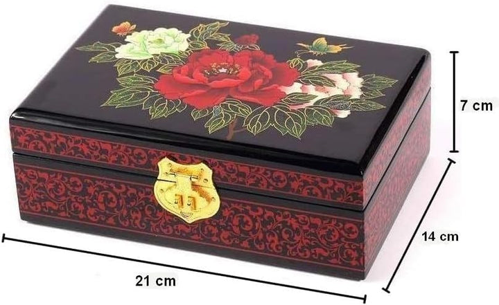 Lachineuse Schmuckkästchen lackiert – Les 3 Pivoines 3 Pfingstrosen, Mehrfarbig, 3 Pfingstrosen, Meh