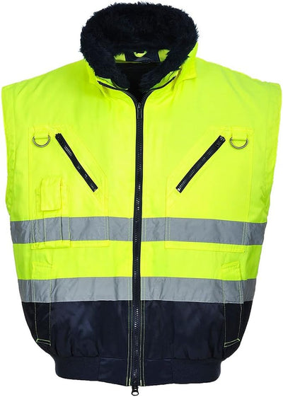 Portwest Hi-Vis Warnschutz 3-in-1 Pilotjacke, Grösse: M, Farbe: Gelb/Marine, PJ50YNRM M gelb / marin