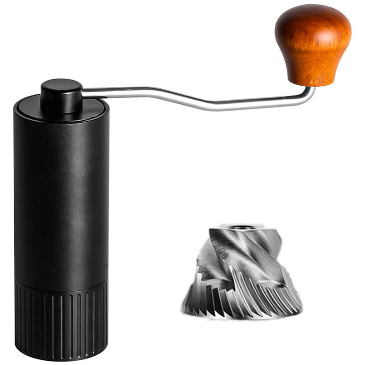 Handkaffeemühle mit CNC 420 Edelstahl Kegelmahlwerk, Verstellbarer Mahlgrad Tragbare Manuelle Kaffee