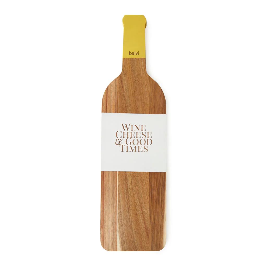 balvi Käseplatte The Bottle Akadienholzplatte zum Schneiden und Servieren von Käse in Form Einer Wei