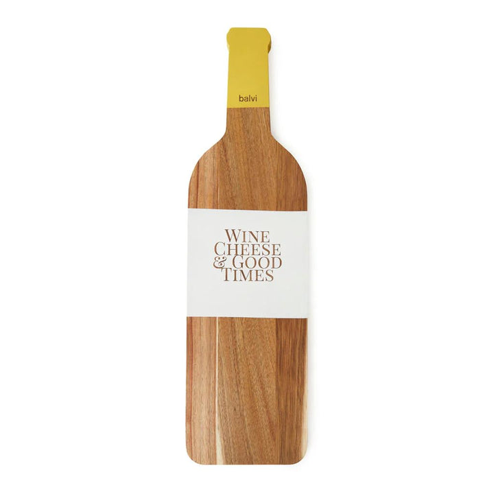balvi Käseplatte The Bottle Akadienholzplatte zum Schneiden und Servieren von Käse in Form Einer Wei