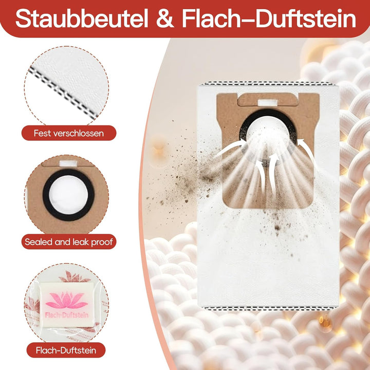 30 Stück Zubehör für Xiaomi H40 Saugroboter Ersatzteile, 1 Hauptbürste, 4 HEPA Filter, 6 Wischpad &