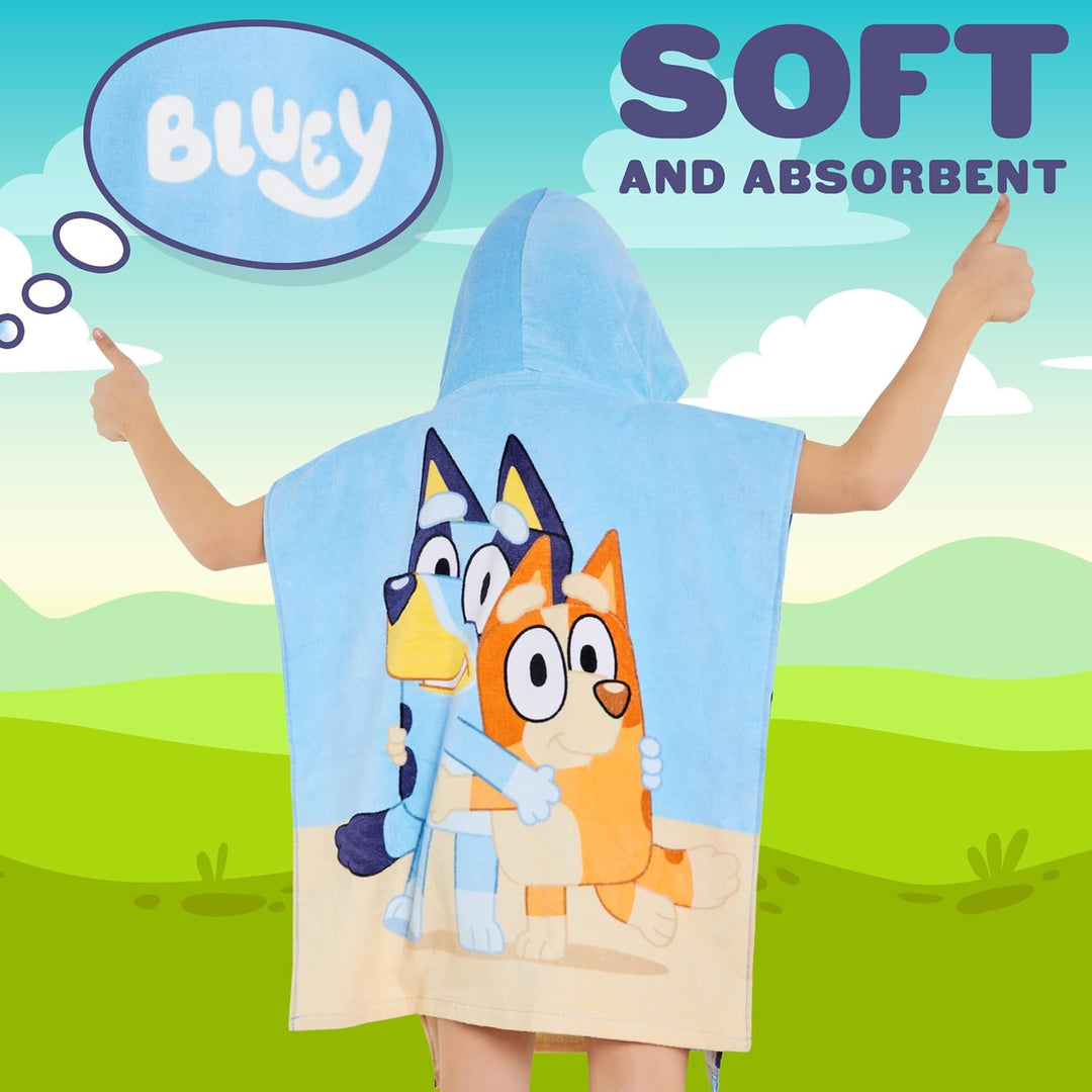 BlueY Badeponcho Kinder mit Kapuze Baumwolle Frottee Poncho Handtuch Kinder Jungen Mädchen Kaputzenh