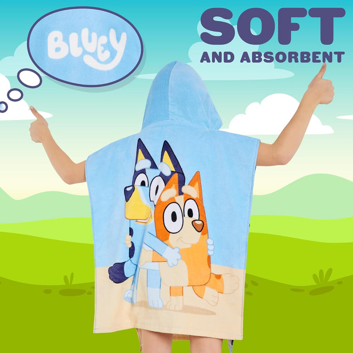 BlueY Badeponcho Kinder mit Kapuze Baumwolle Frottee Poncho Handtuch Kinder Jungen Mädchen Kaputzenh