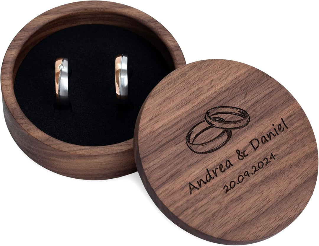 Rosenkranz Box aus Holz mit individueller Gravur, Schmuckkästchen, personalisiertes Geschenk zur Tau