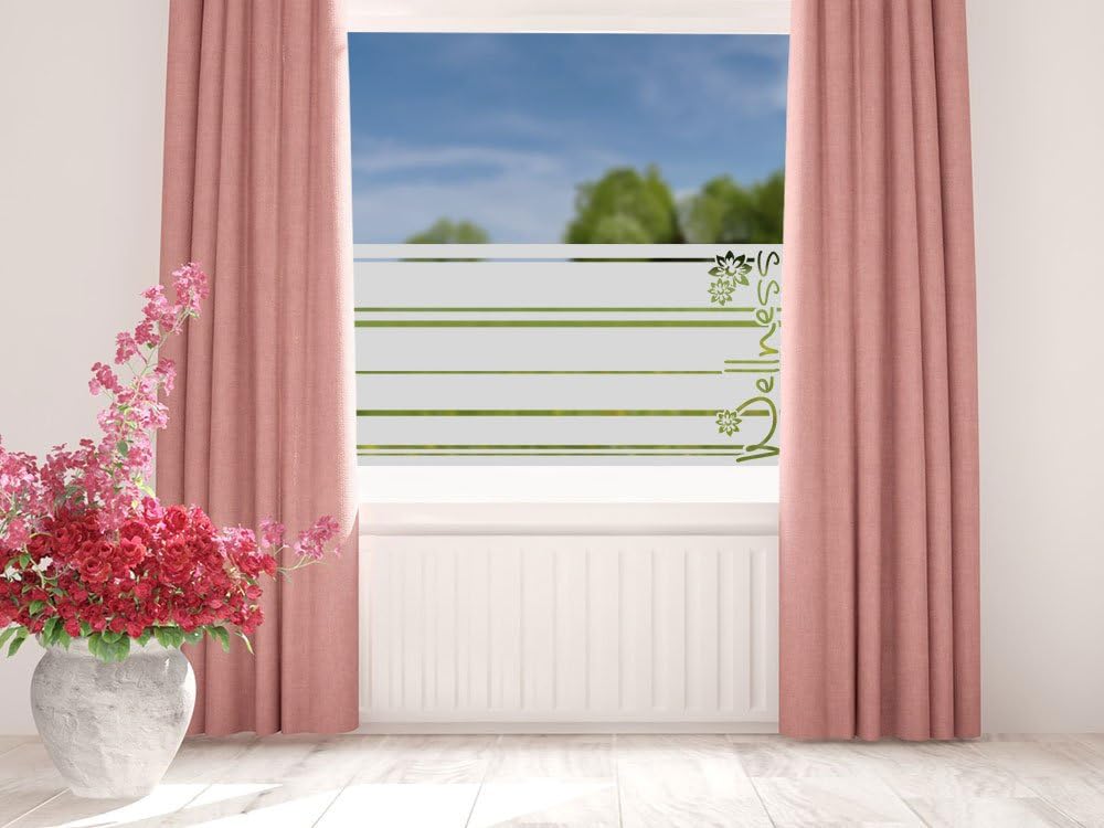 GRAZDesign Fensterfolie Bad Blickdicht - Sichtschutzfolie Wellness Badezimmer - für Dusche &amp; Fenster