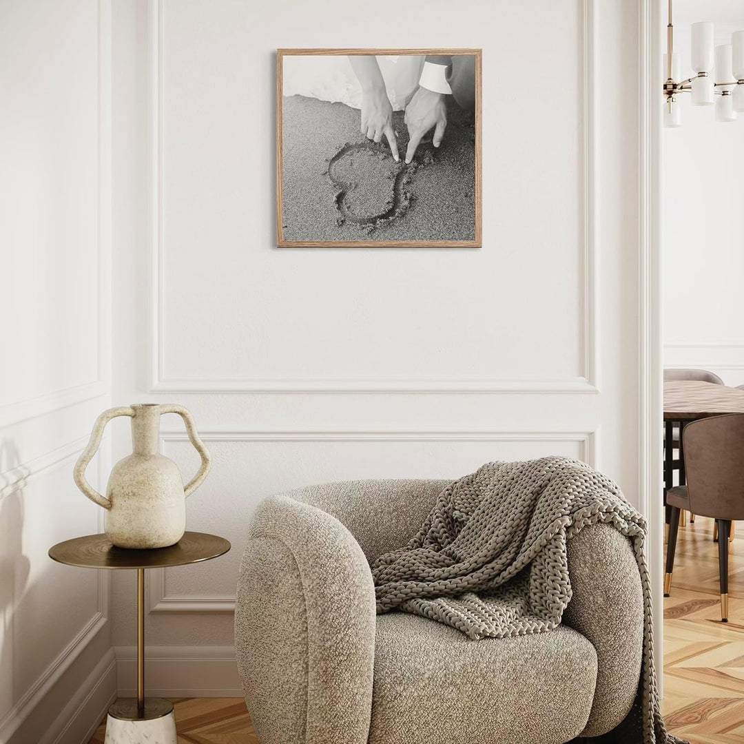CABBEL 1x Bilderrahmen 60x60 cm Eiche Rahmen 1-Pack | Dokumentenrahmen, Collage, Poster | MDF Holz-P
