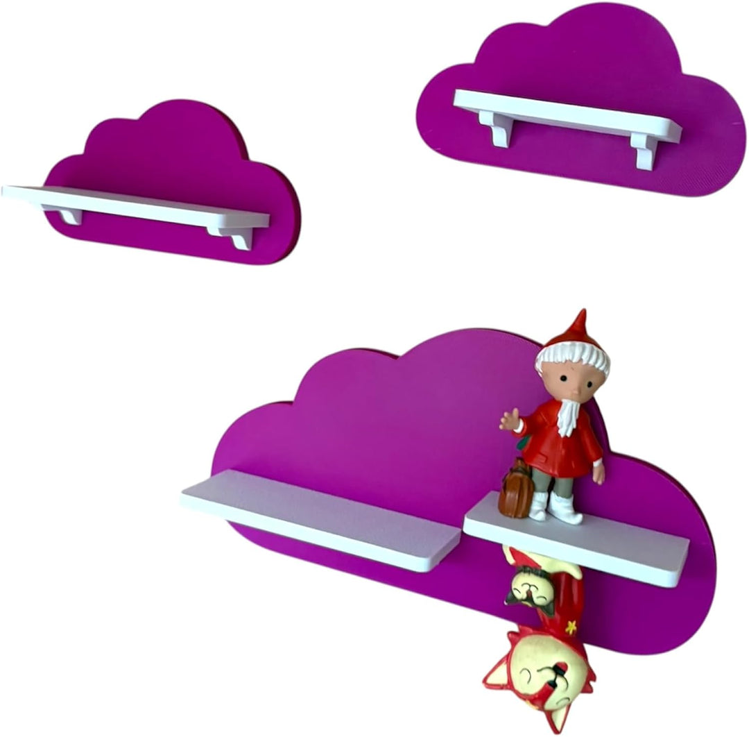 PsGreen 3er Wolken-Set Kompatibel/Passend für die Toniebox Toniefiguren (Violett), Violett