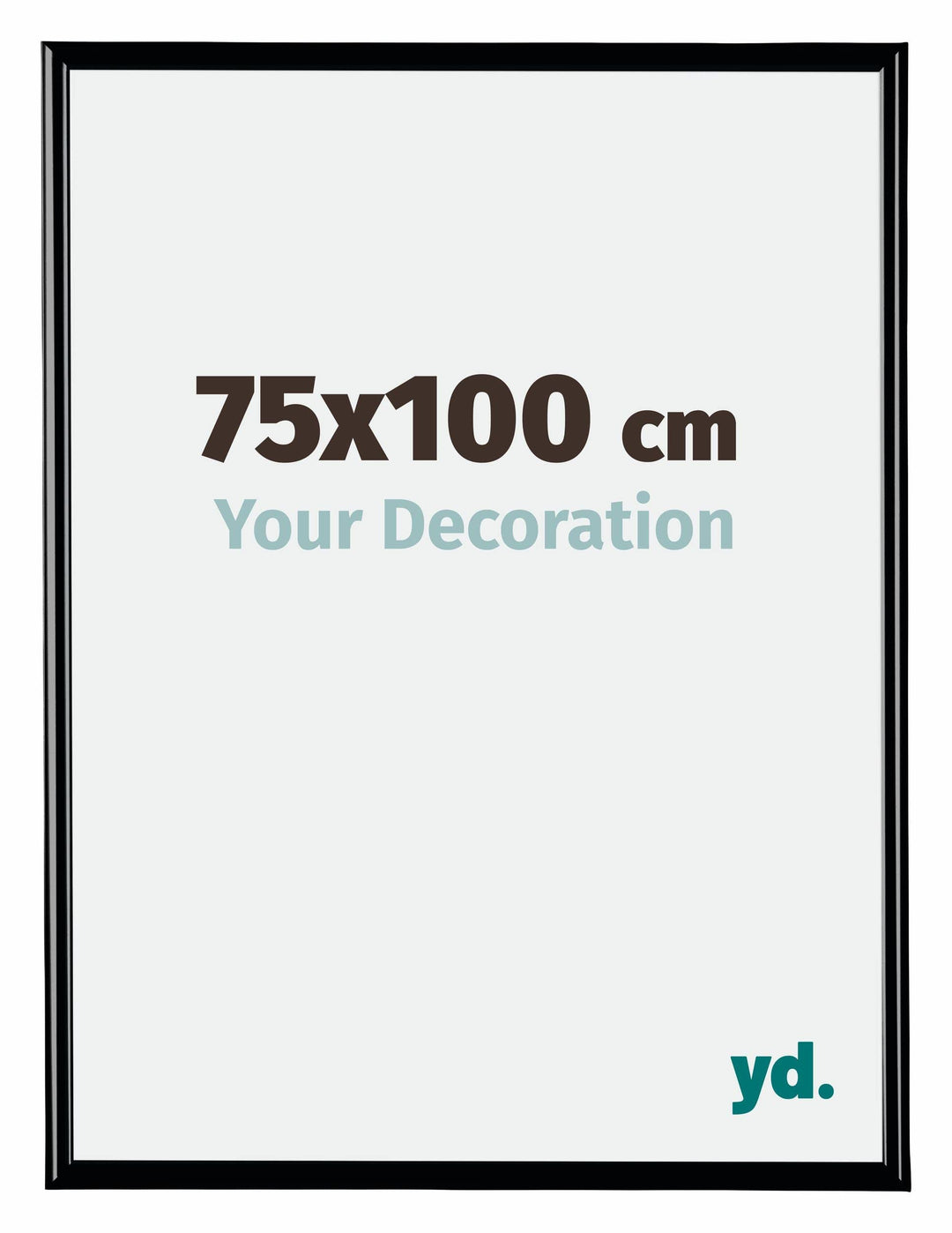 yd. Your Decoration - Bilderrahmen 75x100 cm - Schwarz Hochglanz - Bilderrahmen aus Kunststoff mit A