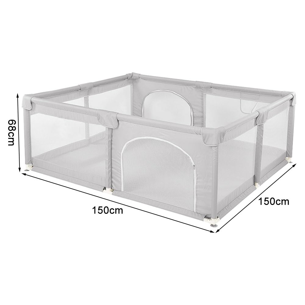 homewell Laufgitter Baby 150 * 150cm, Laufstall Baby, 210T dickes Oxford-Gewebe, Playpen, Kinderlauf
