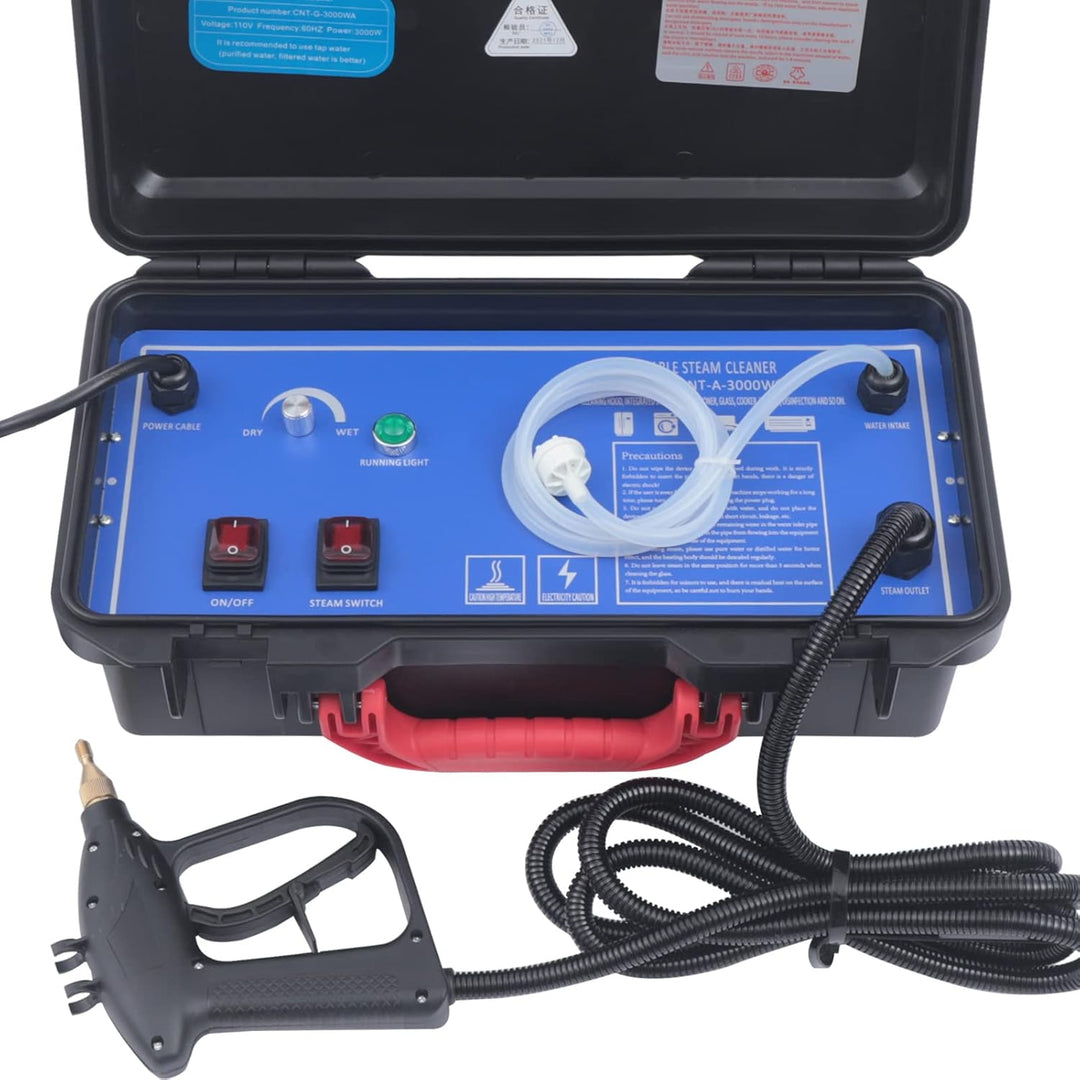 Dampfreiniger, 3KW Handgerät Hochdruck Dampfreiniger mit 10 Zubehörteilen, 6 Geschwindigkeiten einst