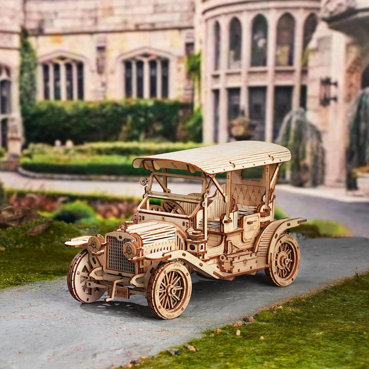 ROBOTIME 3D Puzzle Oldtimer Auto Modellbau aus Holz | DIY Holzpuzzle Modellbausatz Bastelsets Gesche