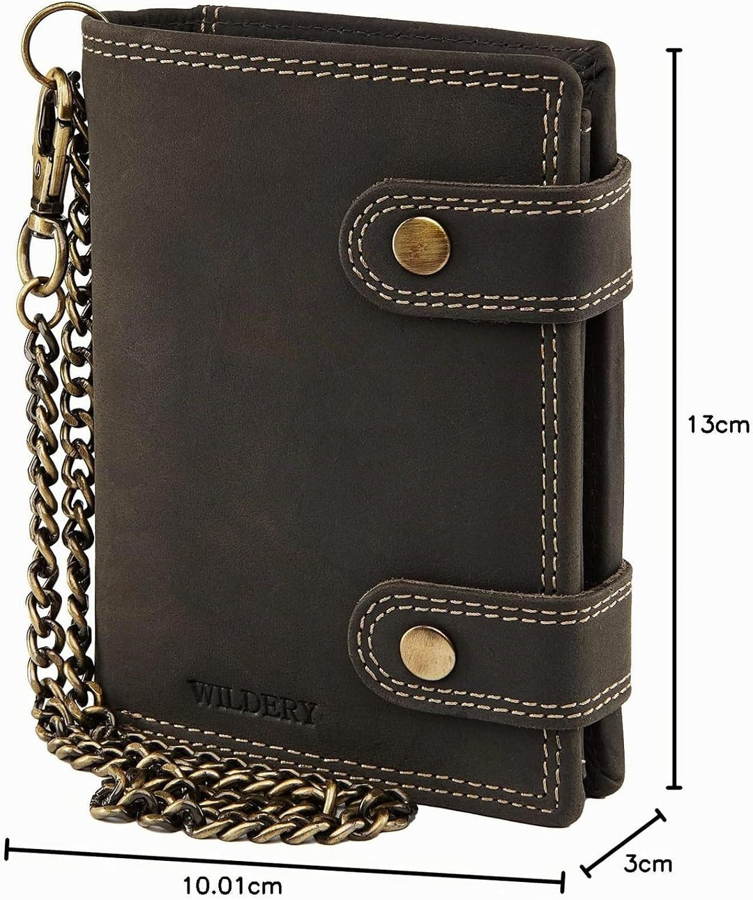 Wildery® RFID Biker Geldbörse mit Kette I Geldbeutel mit Kette Männer I Portemonnaie mit Sicherheits