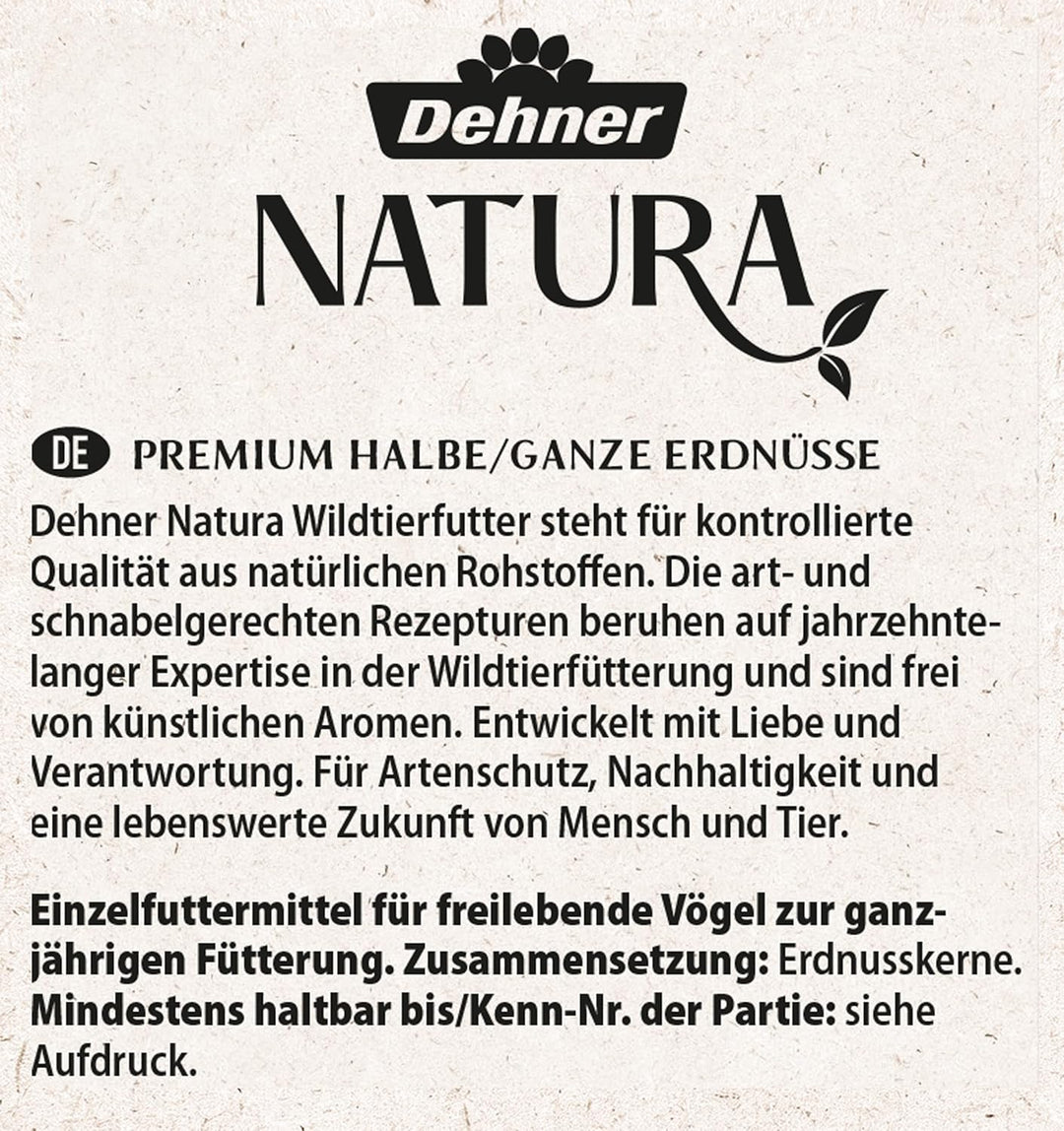 Dehner Natura Wildvogelfutter, halbe/ganze Erdnüsse, 10 kg halbe/ganze Erdnüsse 10 kg (1er Pack), ha