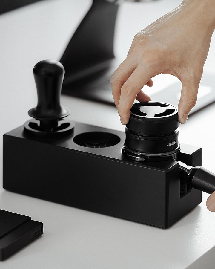 MHW-3BOMBER Espresso-Tampingstation, 4-in-1-Tamperstation zur Aufbewahrung, 51–58 mm Siebträger, Ver