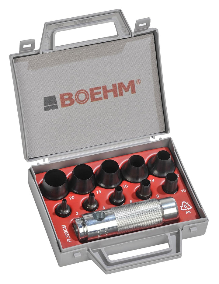 BOEHM JBL320CM Locheisensatz 3-20mm inkl. Halter im Kunststoffkoffer 3-20mm mit Halter M20, 3-20mm m