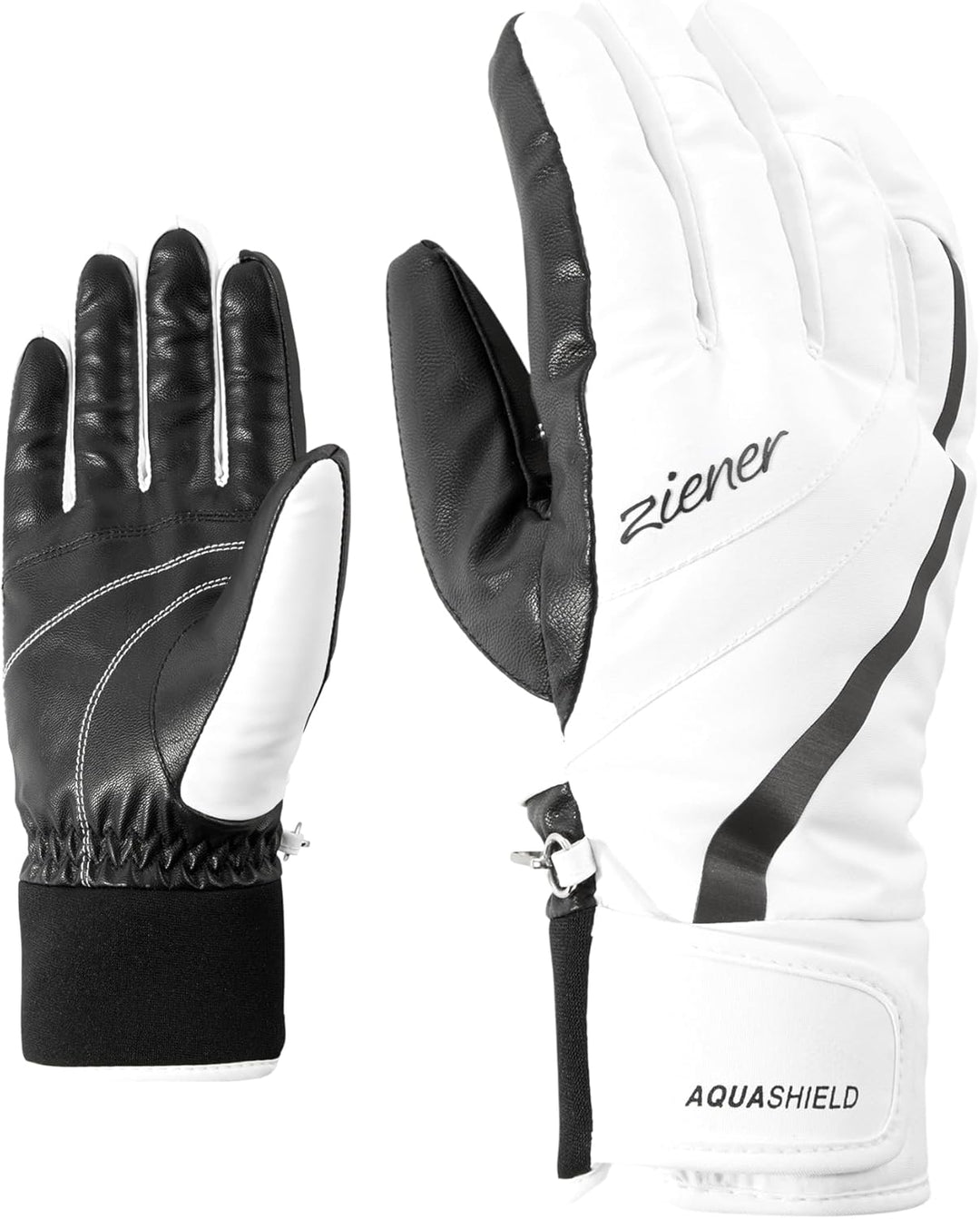 Ziener Damen Kitty As Ski-Handschuhe/Wintersport | Wasserdicht, Atmungsaktiv 6 Weiss, 6 Weiss