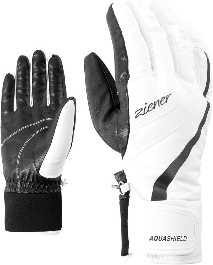 Ziener Damen Kitty As Ski-Handschuhe/Wintersport | Wasserdicht, Atmungsaktiv 8 Weiss, 8 Weiss