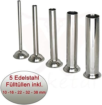 Beeketal 'BT010' Edelstahl Industrie Wurstfüllmaschine (10 L Volumen) SGS-geprüft, Profi Wurstfüller