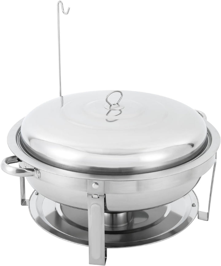 Runder Chafing Dish 9 Liter, Edelstahl Speisenwärmer mit Deckel Wärmebehälter Lebensmittel Warmer fü