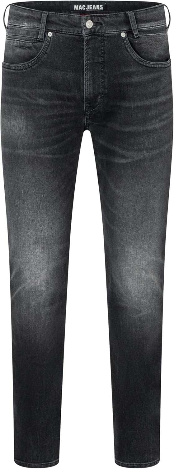 MAC Jeans Herren Jeans Hose Arne Pipe Dünner Stretchdenim Blue Used 32W / 32L Black Black Authentic