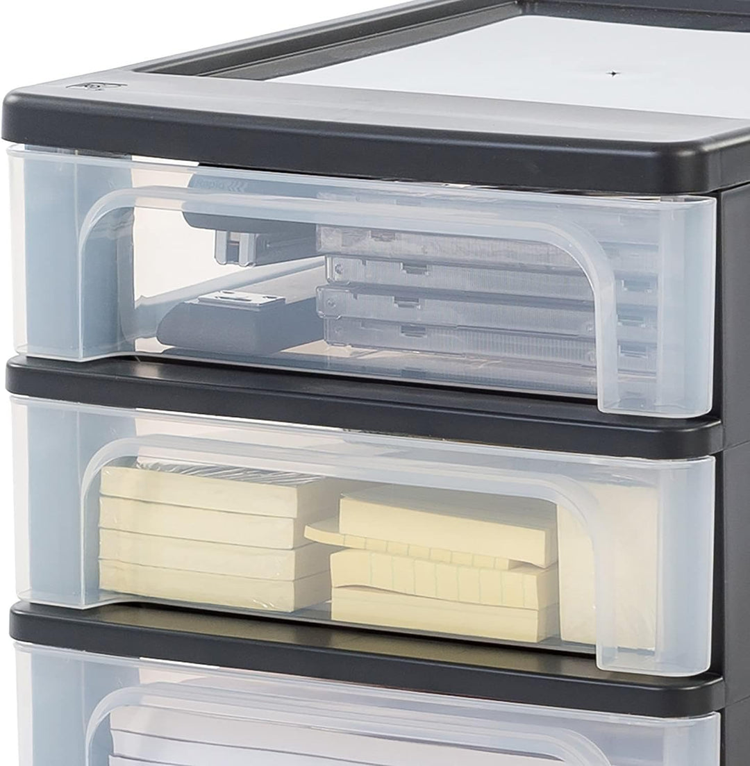 Iris Ohyama, Schubladenschrank, Schubladencontainer, 3 Schubladen (2 x 4L + 1 x 7L), Format A4, durc