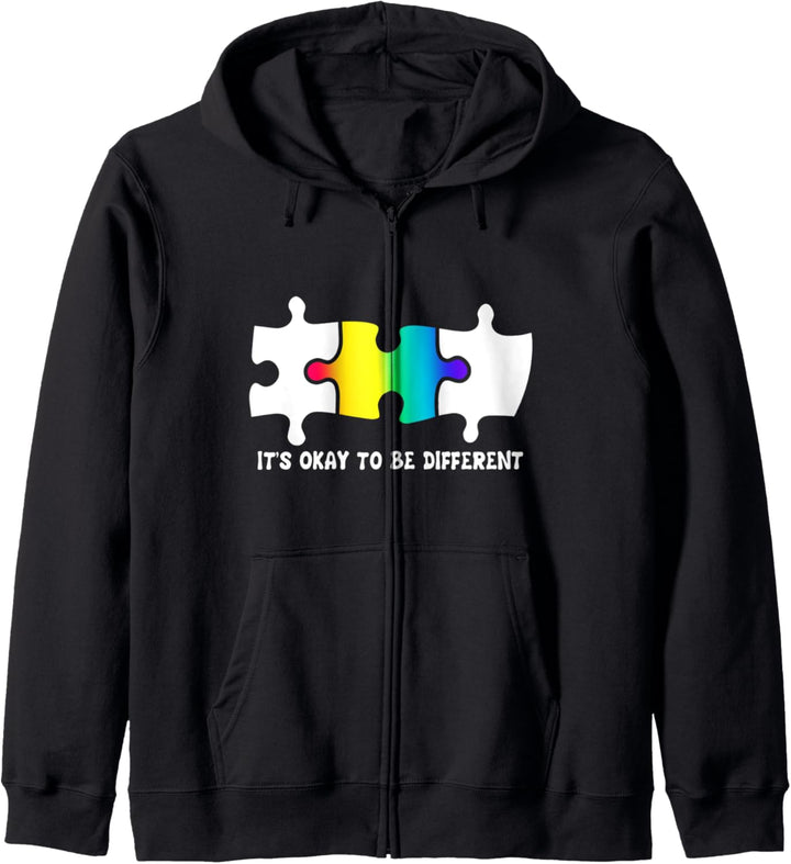 It's Okay To Be Different | Autism Awareness Puzzle Piece Kapuzenjacke