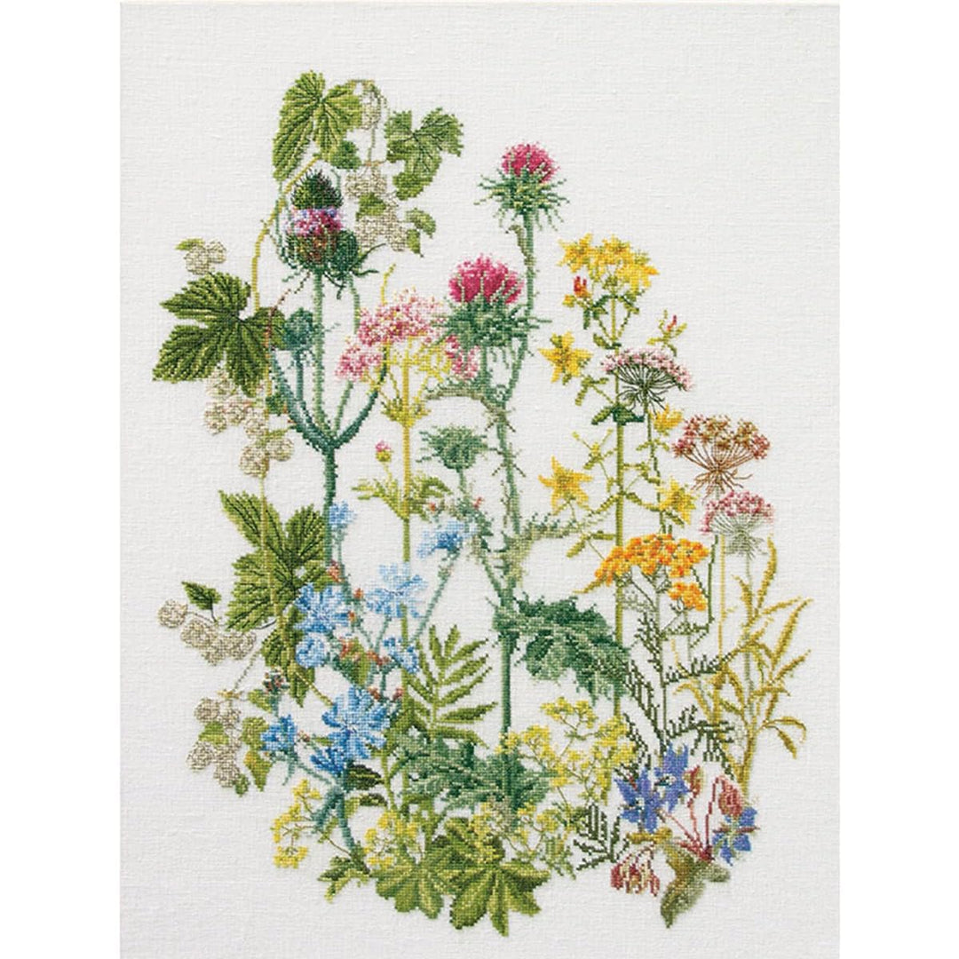 Thea GOUVERNEUR Since 1959 424 Linen Kreuzstich-Set Kräuter auf Leinen, 34,9 x 46 cm, 36 Stück, Mehr