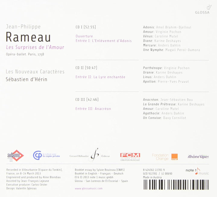 Rameau: Les Surprises De L'amour, Audio-CD