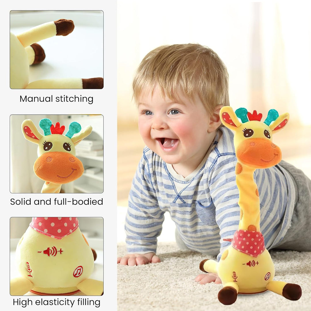 Giraffe aus Plüsch, leuchtend und singend, singende Giraffe, Lichtfunktion und Sprachwiederholung, A
