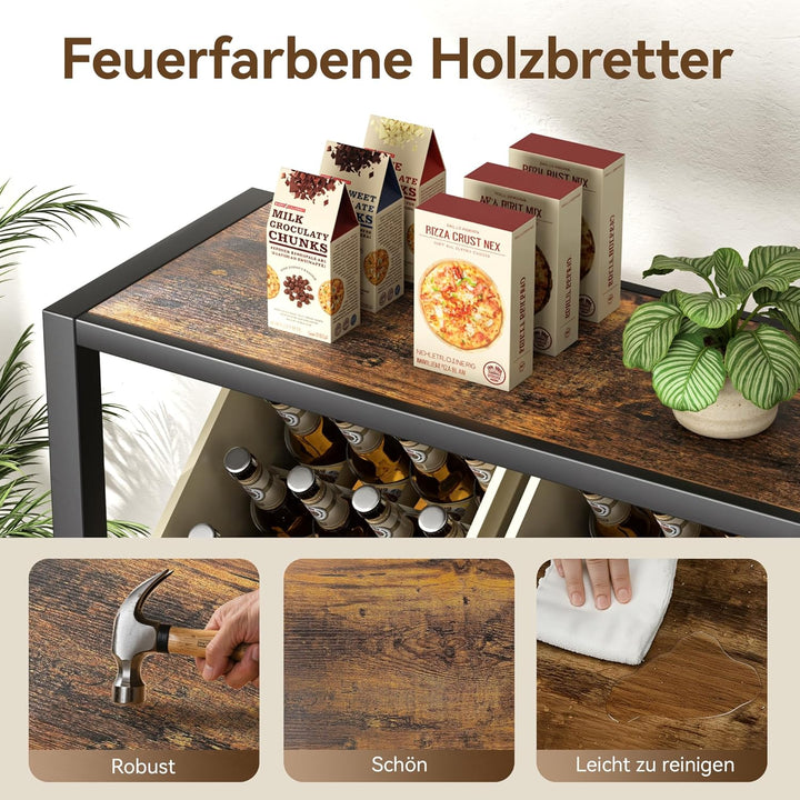 pickpiff 4 Kästen Getränkekistenregal mit Ablage - Schwarz Metall Getränkeregal, Stabil & Platzspare