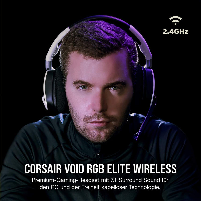 Corsair VOID ELITE Wireless-Gaming-Headset (virtueller 7.1-Surround-Sound, 2,4-GHz-WLAN mit geringer