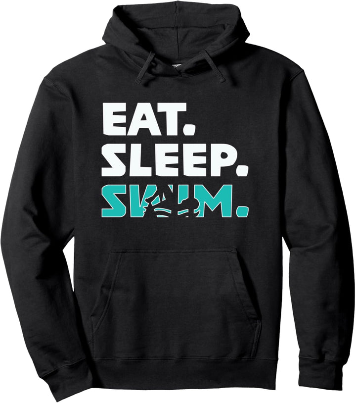 Top Best Lustiges Essen schlafen schwimmen Geschenk Pullover Hoodie