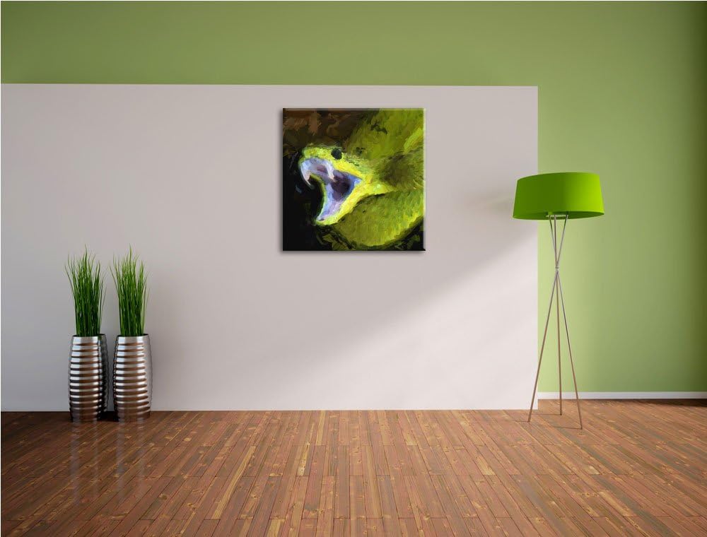 Elegante Schlange, Format: 70x70 auf Leinwand, XXL riesige Bilder fertig gerahmt mit Keilrahmen, Kun