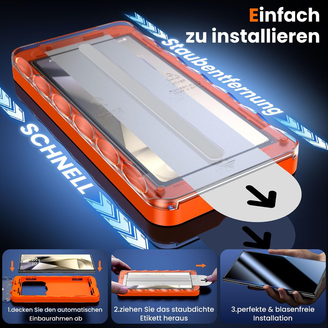 UniqueMe für Samsung Galaxy S24 Ultra für Panzerglas - [Full Screen Displayschutz] Schutzfolie für S
