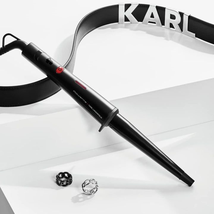 Rowenta x Karl Lagerfeld CF324L Professioneller Lockenstab für Locken und Wellen, konische Form, Ker