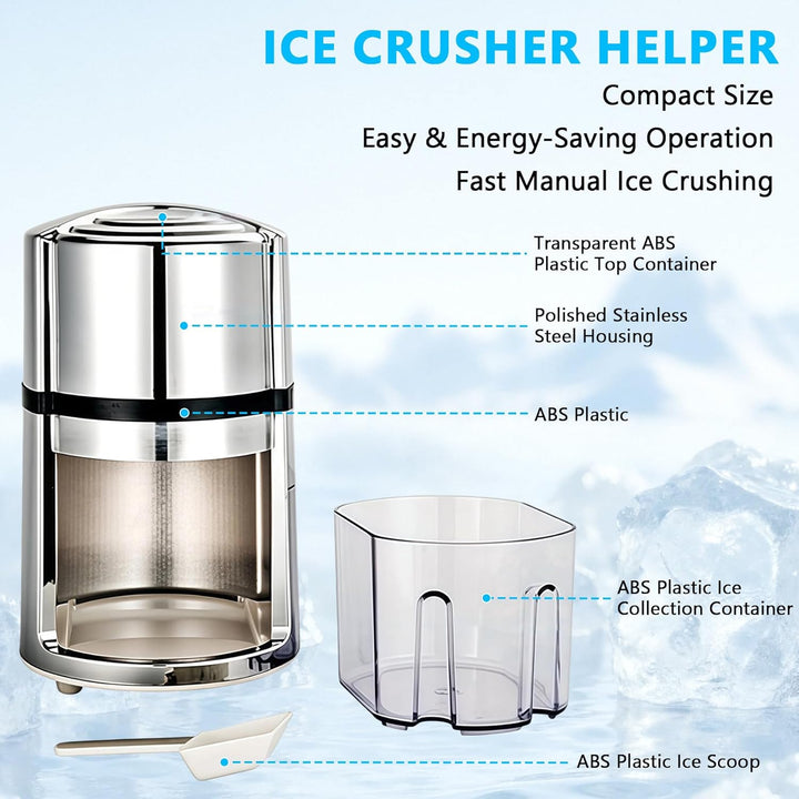 Tragbarer Eiszerkleinerer, Handheld Eiscrusher, Manuell Ice Crusher, Crushed Eismaschine mit Edelsta