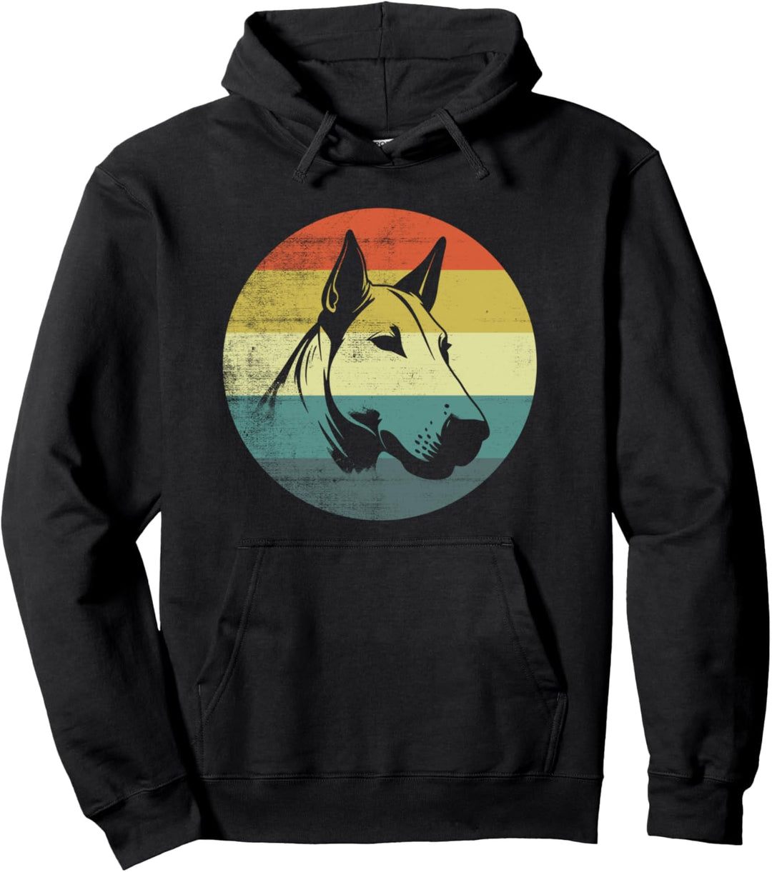 Bullterrier Hund Retro Style Pullover Hoodie