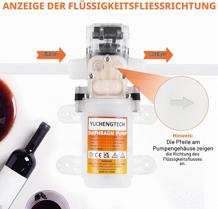 YUCHENGTECH Haushalt Bierpumpe Elektrische Weinförderpumpe Selbstansaugende Pumpe in Lebensmittelqua