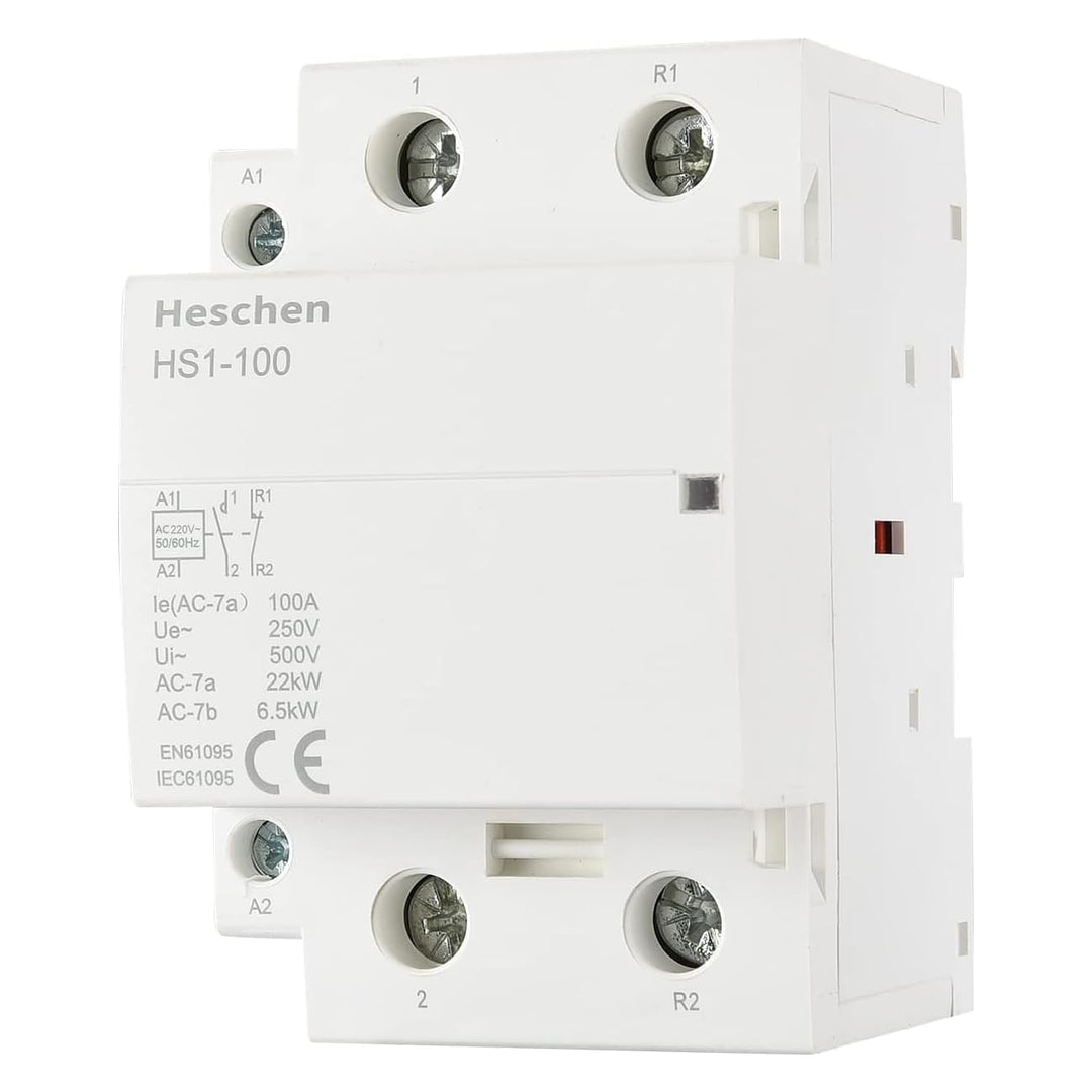 Heschen Haushalts-Wechselstromschütz, HS1-100, Ie 100A, 2-polig 1NO 1NC, AC 220/240V Spulenspannung,