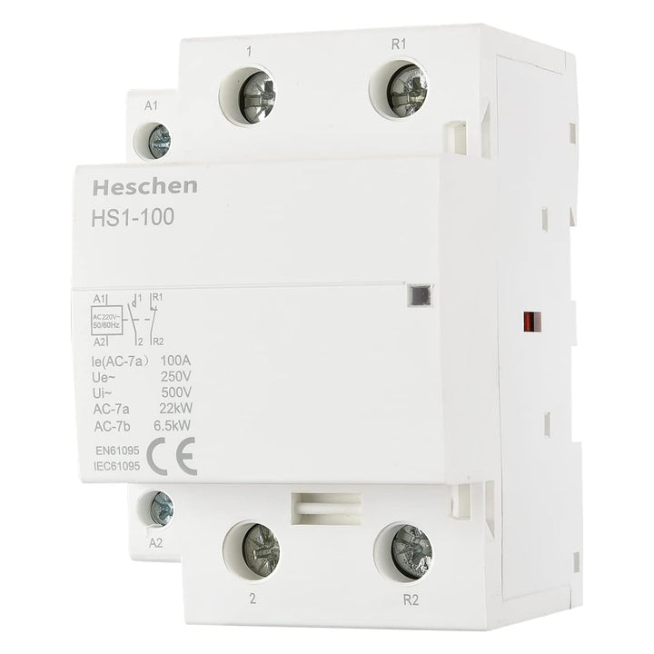 Heschen Haushalts-Wechselstromschütz, HS1-100, Ie 100A, 2-polig 1NO 1NC, AC 220/240V Spulenspannung,