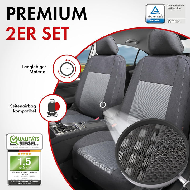 Walser Premium Autositzbezüge Ardwell mit Reissverschluss Qualitätssieger Sehr Gut* Sitzbezüge Auto,