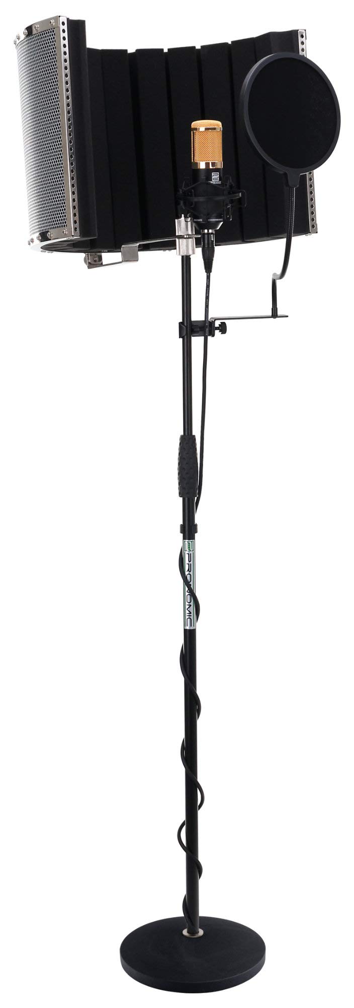 Pronomic CM-100BG Studio Grossmembranmikrofon XLR-Kondensatormikrofon inkl. Popkiller und Micscreen