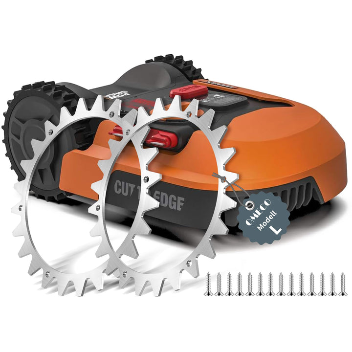 OMECO 2 Stück Mähroboter Spikes für Worx Landroid L & Vision, 225 mm Rasenmäher Roboter Spikes, Gese